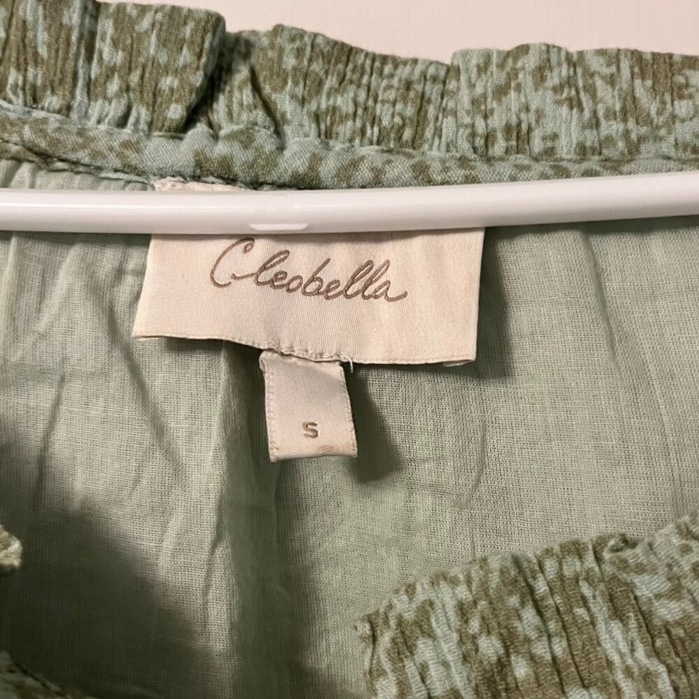 Cleobella green rainforest brinley mini dress size small 100% organic cotton - Picture 8 of 10